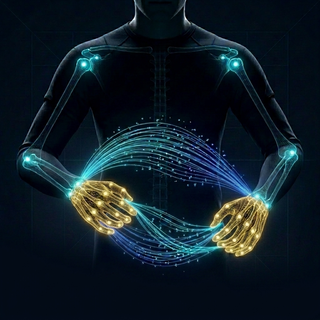Bi-directional Kinematic Attention Modeling — bimanual hand coordination with attention flow pathways